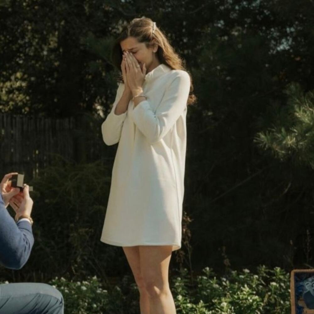 Tuckernuck Cream Long-Sleeve Mini Dress